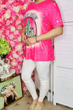 Western women's clothing wholesale DESERT DARLIN Cactus pink short sleeve t-shirt DLH13980 IS13