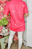 Western women's clothing wholesale DESERT DARLIN Cactus pink short sleeve t-shirt DLH13980 IS13