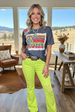 Western floral printed grey short sleeve women t-shirt DLH14166 IS15
