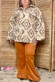 Wholesale aztec long sleeve women shacket w/buttons and pockets DLH14232