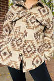 Aztec western long sleeve shacket w/buttons and pockets DLH14232