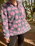 Flower Sherpa full-zip jacket w/pocket DLH14445