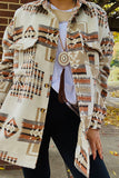 Thick Aztec long sleeve shacket/coat w/buttons and pockets DLH14448