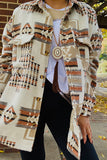 Thick Aztec long sleeve shacket/coat w/buttons and pockets DLH1444 HS1