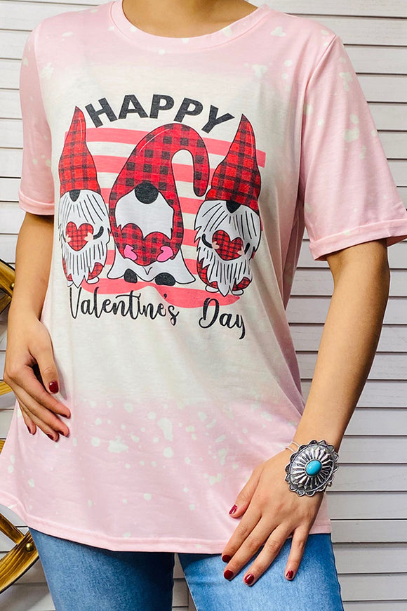 HAPPY Valentine's Day printed short sleeve top DLH14548