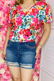 Women's ripped short wholesale blue denim w/Rhinestone and pockets DLH14748 IS9