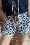 DLH14790 Leopard denim women shorts w/holes and pockets IS18