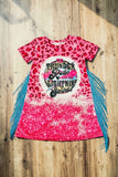 THE THUNDER ROLLS & THE LIGHTNING STRIKES Pink leopard dress DLH2305 (A2S6)(A1S4)