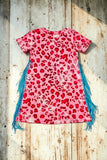 THE THUNDER ROLLS & THE LIGHTNING STRIKES Pink leopard dress DLH2305 (A2S6)(A1S4)