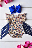 Baby rompers wholesale Stars printed with fringe tassels DLH2314