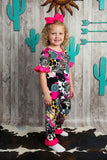 Western WILD SOUL concho & animal top bottom girls boutique set DLH2324 (A1S8)