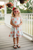 Chic casual floral girl boutique dress w/criss cross back DLH2363 (A1S5)