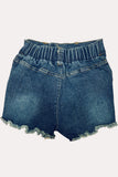 Western distressed denim shorts w/rhinestone & chain tassels girls boutique shorts DLH2394
