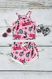 Western Mix & Match top & shorts girls boutique set (2 sets bundle) DLH2399 A3S3