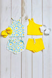 Western Daisy & Yellow top & shorts girls boutique set (2 sets bundle) DLH2400 (A5S6)