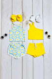 Western Daisy & Yellow top & shorts girls boutique set (2 sets bundle) DLH2400 (A5S6)