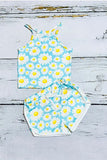 Western Daisy & Yellow top & shorts girls boutique set (2 sets bundle) DLH2400 (A5S6)