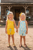 Western Daisy & Yellow top & shorts girls boutique set (2 sets bundle) DLH2400 (A5S6)