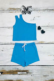 Mix & match pink "COWGIRL" & blue girls boutique sets (2 sets bundle) DLH2401 (A4S7)