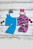 Mix & match pink "COWGIRL" & blue girls boutique sets (2 sets bundle) DLH2401 (A4S7)