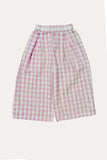 Chic seersucker checkered top & wide leg pant girls boutique set DLH2411 (A7S5)