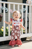DLH2435 I LOVE MOMMY embroidery floral prints infant baby onesie (A14S3)