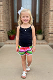 Western black crisscross top serape shorts girls boutique sets DLH2493