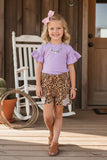 Trendy purple jersey short sleeve girl's boutique top DLH2498 (A7S8)
