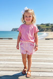 Western pink basic short sleeves girls boutique top DLH2501 (A7S9)