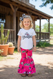 Western cowgirl white top & bell bottom girls boutique set DLH2520 A4S8