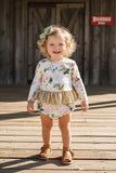 Western floral sequin top & bloomer baby's boutique set DLH2546 (A14S7)