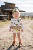 Western floral sequin top & bloomer baby's boutique set DLH2546 (A14S7)