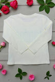MINI cream color long sleeve girls top DLH2600 (A7S9)