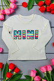 MINI cream color long sleeve girls top DLH2600 (A7S9)