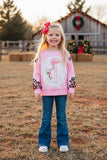 Western leopard flamigo tie dye Christmas girls botuique sweatshirt DLH2711