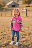 Western Serape long sleeve corduroy pink girls boutique shirt DLH2722 11S1