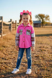 Western Serape long sleeve corduroy pink girls boutique shirt DLH2722 11S1
