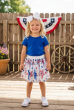 Children's clothing sets wholesale Royal blue & stars prints skirts 2pc sets DLH2777 A9S8