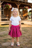 Western white top mesh serape skirt girls boutique set DLH2786 (A4S9)