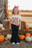 Halloween spooky checkered cotton top & polka dots girls boutique set DLH2803 8S7