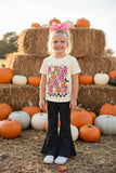 Halloween spooky checkered cotton top & polka dots girls boutique set DLH2803 8S7