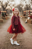 Western Burgundy sparkle coat & tulle dress girls boutique set DLH2826 11S1