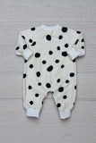 Shop Cream & black dots long sleeve infant baby girls romper DLH2827 A12S1