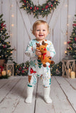 Christmas tree printed long sleeve baby boutique romper w/zippers DLH2838 8S5/8S6