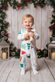 Christmas tree printed long sleeve baby boutique romper w/zippers DLH2838 8S5/8S6