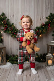 Christmas plaid long sleeve unisex baby boutique romper DLH2839 8S5/8S6