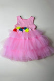 Girls dress wholesale pink sleeveless fluffy princess dress DLH2843