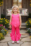 Pink sleeveless top & wide leg girls sets DLH2859 (A5S1)
