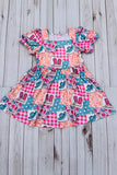Western rodeo short sleeve girls boutique dress DLH2891 A1S7