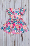 Western rodeo short sleeve girls boutique dress DLH2891 A1S7